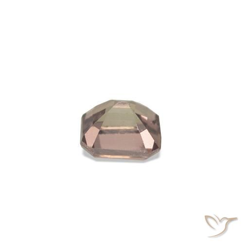 Zafiro que cambia de color Marrón claro medio natural de 0.18 ct, corte esmeralda, VVS-VS