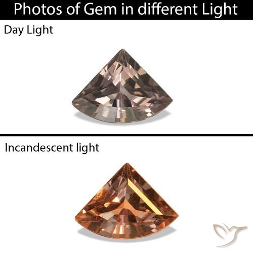 0.21ct Marrón claro medio Zafiro que cambia de color, Elegante, VVS