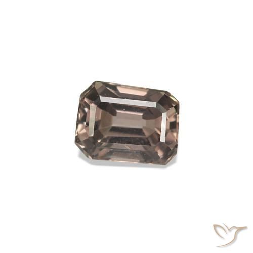 Zafiro que cambia de color Marrón claro medio natural de 0.24 ct, corte esmeralda, VVS