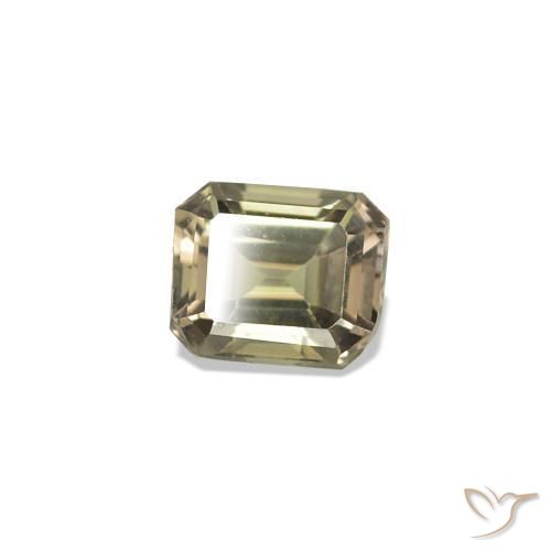 Zafiro que cambia de color Amarillo claro natural de 0.33 ct, corte esmeralda, VVS