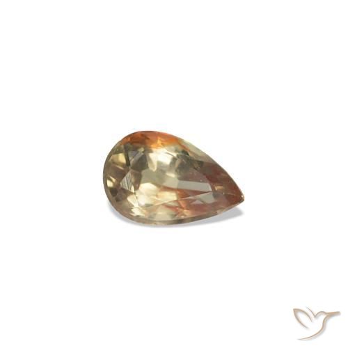 Zafiro que cambia de color Amarillo amarronado natural de 0.12 ct, En forma de pera, VVS