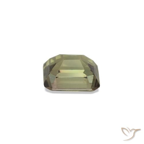 Zafiro que cambia de color Marrón claro medio natural de 0.34 ct, corte esmeralda, VVS