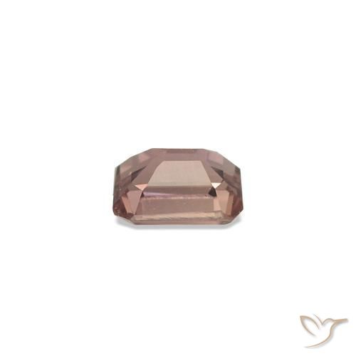 Zafiro que cambia de color Rosado medio natural de 0.14 ct, corte esmeralda, VS