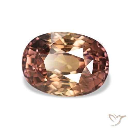 Zafiro con cambio de color marrón natural de 1,45 ct, corte óvalo, VVS