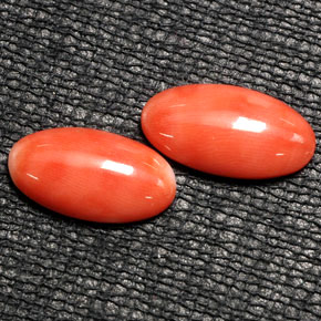 Gemas de coral rosa natural de  ct, corte óvalo, opaco