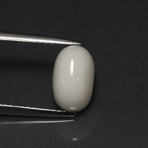 Coral blanco natural de 2,67 ct, corte óvalo, opaco
