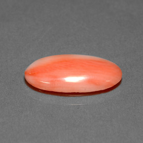 Coral rosa natural de 2,00 ct, corte óvalo, opaco