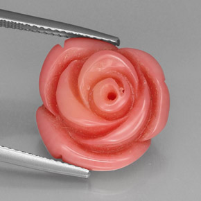 Coral rosa natural de 12,20 ct, forma elegante, opaco