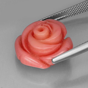 Coral rosa natural de 12,20 ct, forma elegante, opaco