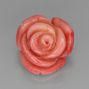 Coral rosa natural de 13,65 ct, forma elegante, opaco