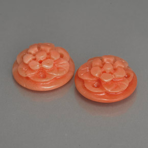 Gemas de coral rosa natural de  ct, forma elegante, opaco