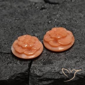 Gemas de coral rosa natural de 4,26 ct, corte flor, opaco