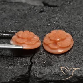 Gemas de coral rosa natural de 4,26 ct, corte flor, opaco