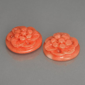 Gemas de coral rosa natural de  ct, forma elegante, opaco