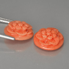 Gemas de coral rosa natural de  ct, forma elegante, opaco