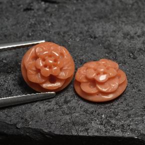 Gemas de coral rosa natural de 5,05 ct, corte flor, opaco