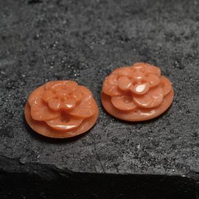 Gemas de coral rosa natural de 5,05 ct, corte flor, opaco