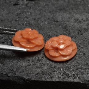 Gemas de coral rosa natural de 5,05 ct, corte flor, opaco