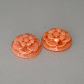 Gemas de coral rosa natural de  ct, forma elegante, opaco