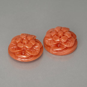 Gemas de coral rosa natural de  ct, forma elegante, opaco