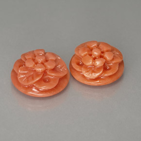 Gemas de coral rosa natural de  ct, forma elegante, opaco