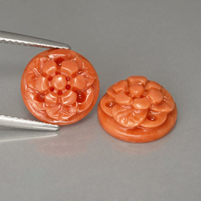 Gemas de coral rosa natural de  ct, forma elegante, opaco