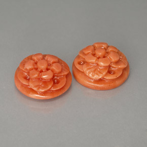 Gemas de coral rosa natural de  ct, forma elegante, opaco