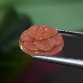 Coral Rosado salmón intenso natural de 3.63 ct, Corte Flor, Opaco