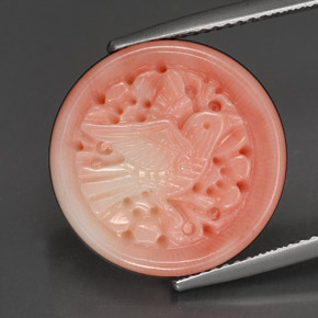 Coral rosa natural de 13,47 ct, forma elegante, opaco