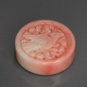 Coral rosa natural de 13,47 ct, forma elegante, opaco