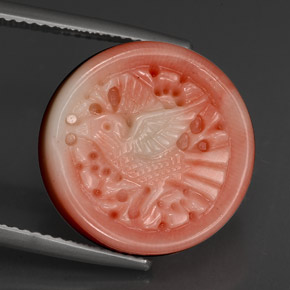 Coral rosa natural de 13,09 ct, forma elegante, opaco
