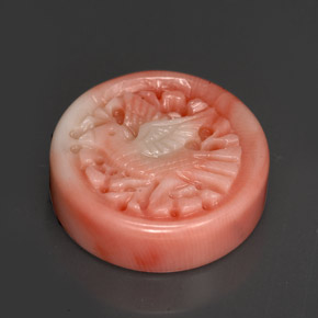 Coral rosa natural de 13,09 ct, forma elegante, opaco