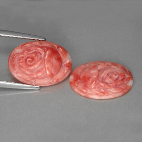 Gemas de Coral Salmón natural de  ct, Forma elegante, Opaco