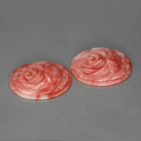 Gemas de coral rosa natural de  ct, forma elegante, opaco