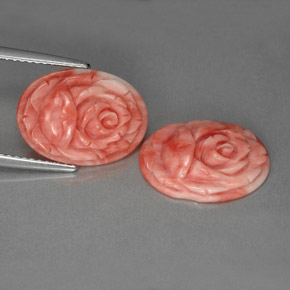 Gemas de coral rosa natural de  ct, forma elegante, opaco