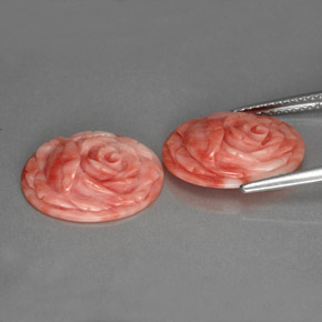 Gemas de coral rosa natural de  ct, forma elegante, opaco