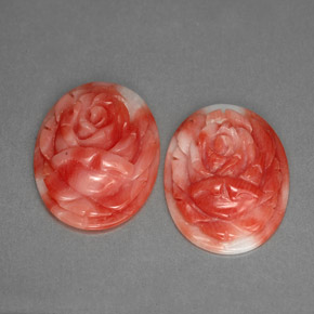 Gemas de coral rosa natural de  ct, forma elegante, opaco