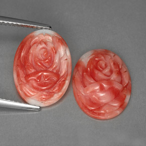 Gemas de coral rosa natural de  ct, forma elegante, opaco
