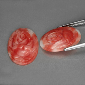Gemas de coral rosa natural de  ct, forma elegante, opaco