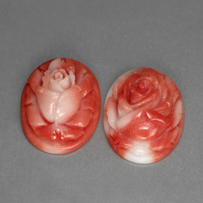 Gemas de coral rosa natural de  ct, forma elegante, opaco
