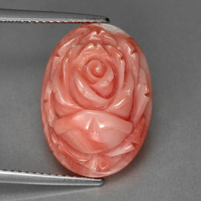 Coral rosa natural de 7,89 ct, forma elegante, opaco