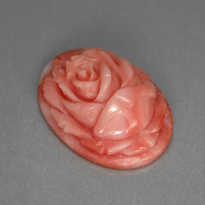 Coral rosa natural de 7,89 ct, forma elegante, opaco