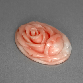 Coral rosa natural de 6,20 ct, forma elegante, opaco
