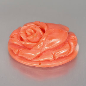 Coral rosa natural de 5,90 ct, forma elegante, opaco