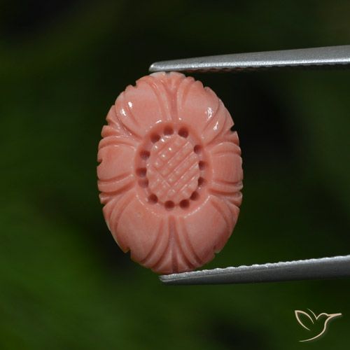 4.07ct Natural Rosado frambuesa Coral, Corte Flor, Opaco
