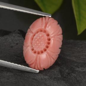 Coral rosa natural de 3,29 ct, corte flor, opaco