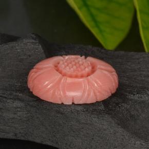 Coral rosa natural de 3,29 ct, corte flor, opaco