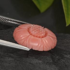 Coral rosa natural de 3,29 ct, corte flor, opaco
