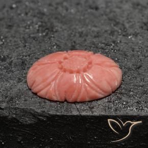 Coral rosa natural de 3,21 ct, corte flor, opaco