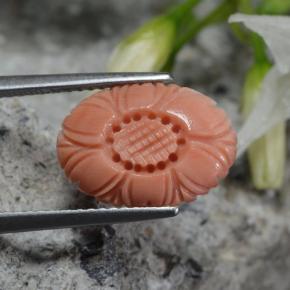 Coral rosa natural de 2,80 ct, corte flor, opaco
